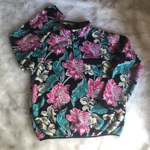 Patagonia Synchilla Pullover Floral Pink Green L